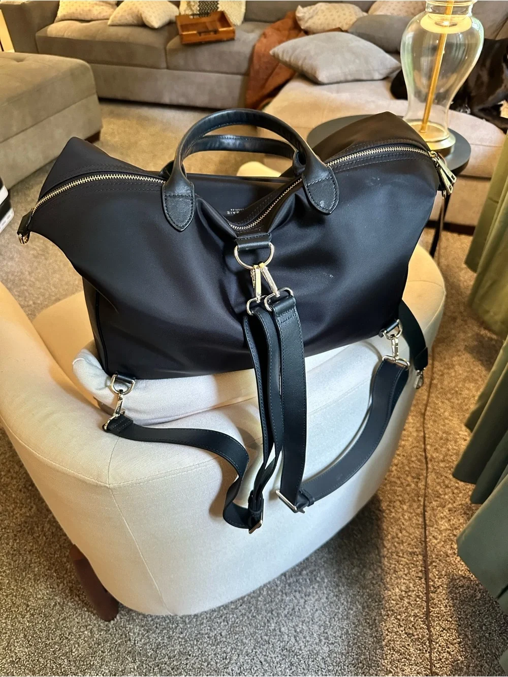 Mina Baie Emmy Full in Black Nylon w Gold Hardware